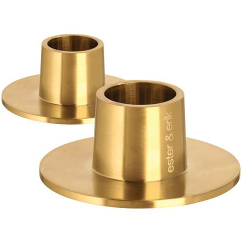 Kynttilänjalka matte Ø6 cm 2 kpl:n pakkaus, Matte Gold