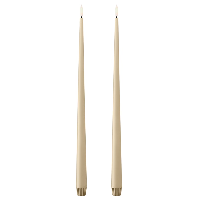 Led-Kynttilät 2 kpl:n pakkaus 40 cm, Pale Ginger