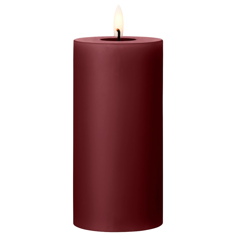 Led Pillar Candle 15 cm, Deep Wine