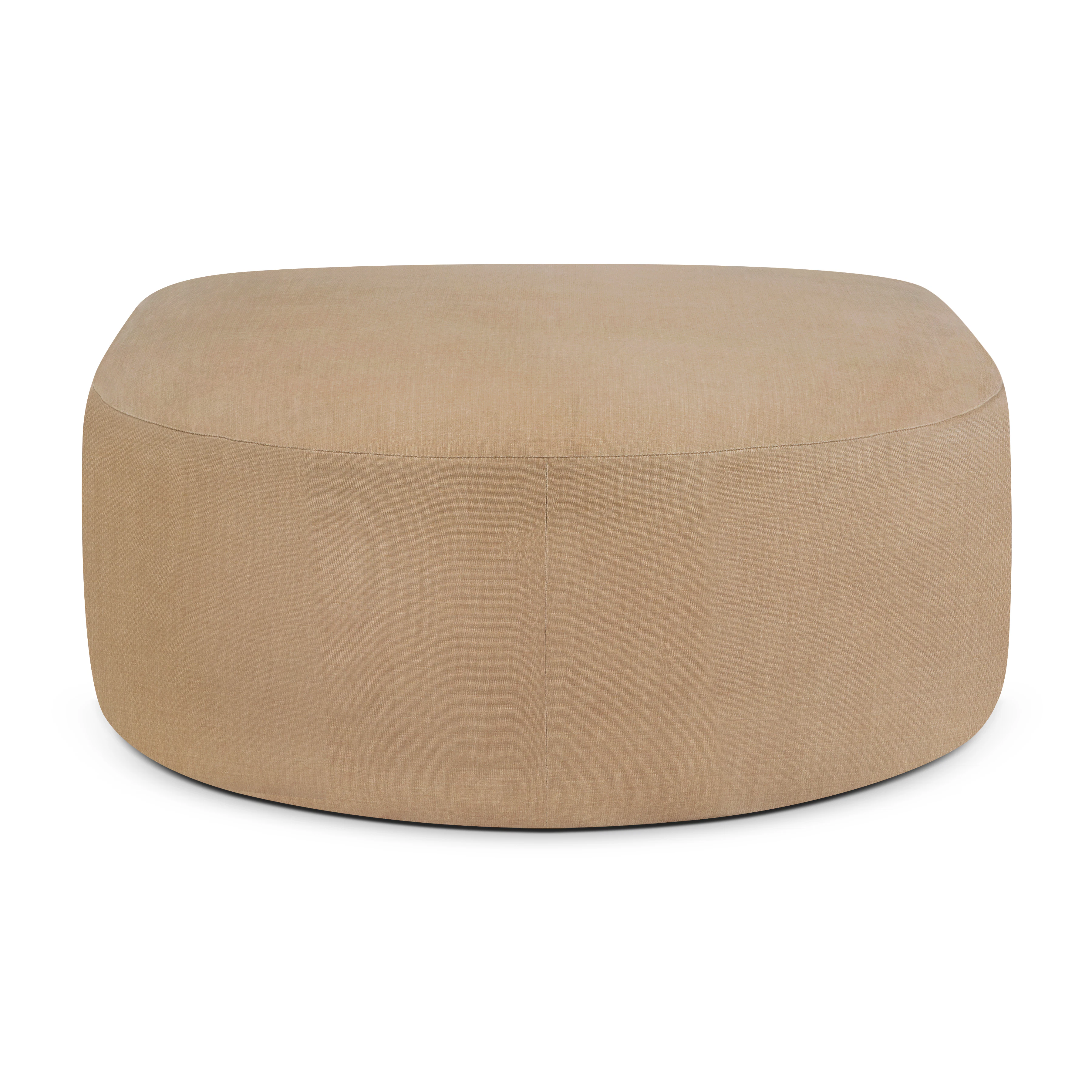 Bulky semi-circle footstool - Light Sepia fabric | RoyalDesign.fi