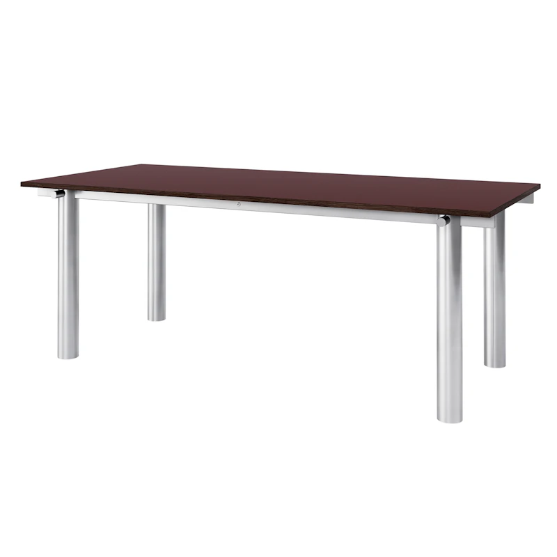 Atura Ruokapöytä 200x90 cm, Ruostumaton Teräs / Burgundy