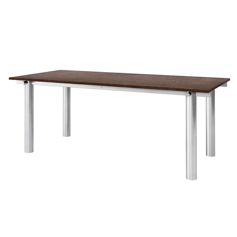 Atura Ruokapöytä 200x90 cm, Ruostumaton Teräs / Dark Stained