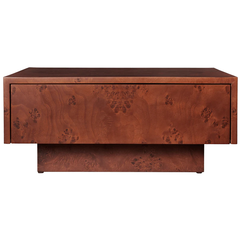 Burl Sohvapöytä Säilytyksellä 70x70 cm, Tummaksi petsattu Pahkapuu