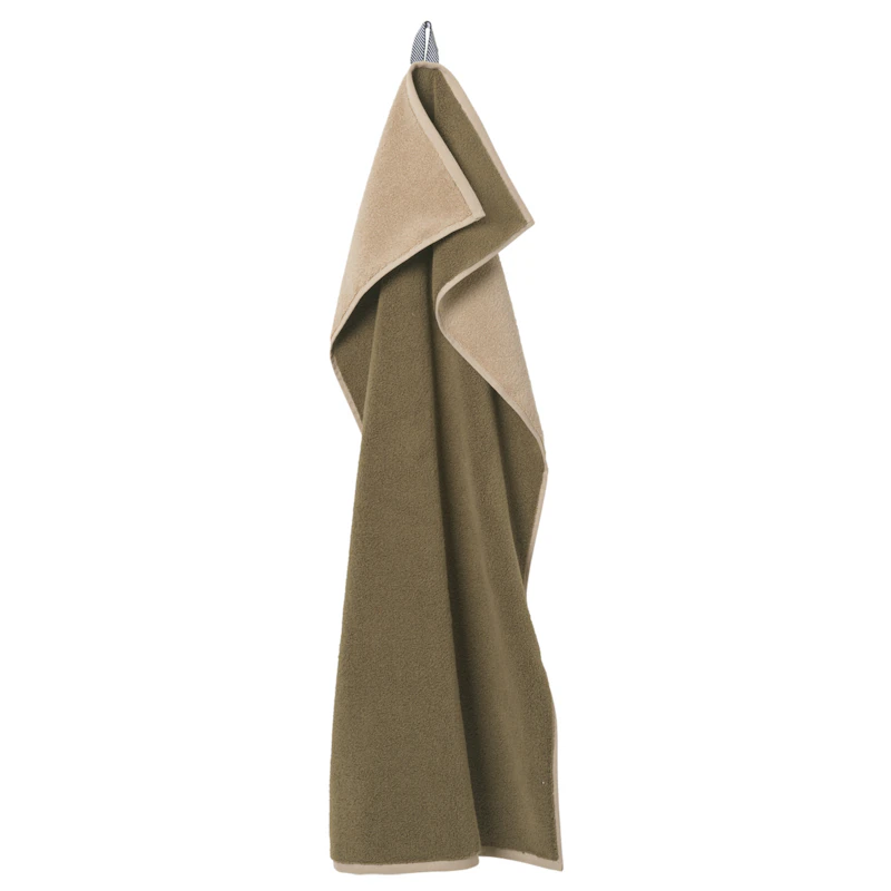 Ekko Hand Towel - Cashmere/Off-white Kylpypyyhe 50x100 cm Olive Kashmirinvärinen