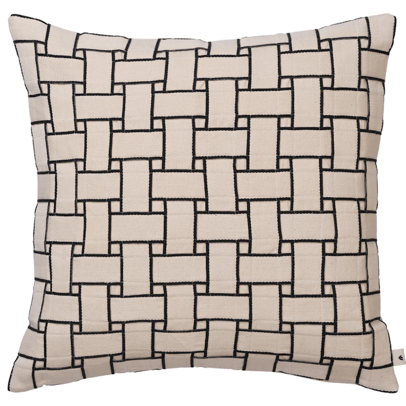 Lattice Tyynynpäällinen 50x50 cm, Luonnonvalkoinen/Musta