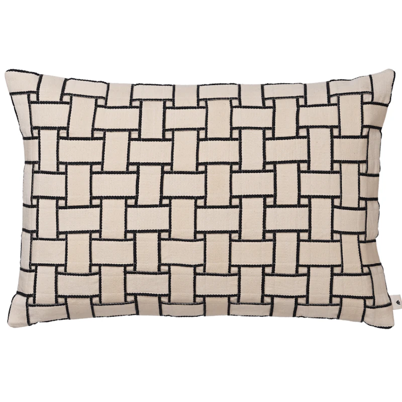 Lattice Tyynynpäällinen 40x60 cm, Luonnonvalkoinen/Musta