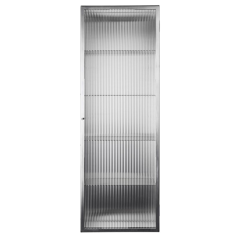Haze Seinäkaappi Aallotettu Lasi 35x100 cm, Ruostumaton Teräs