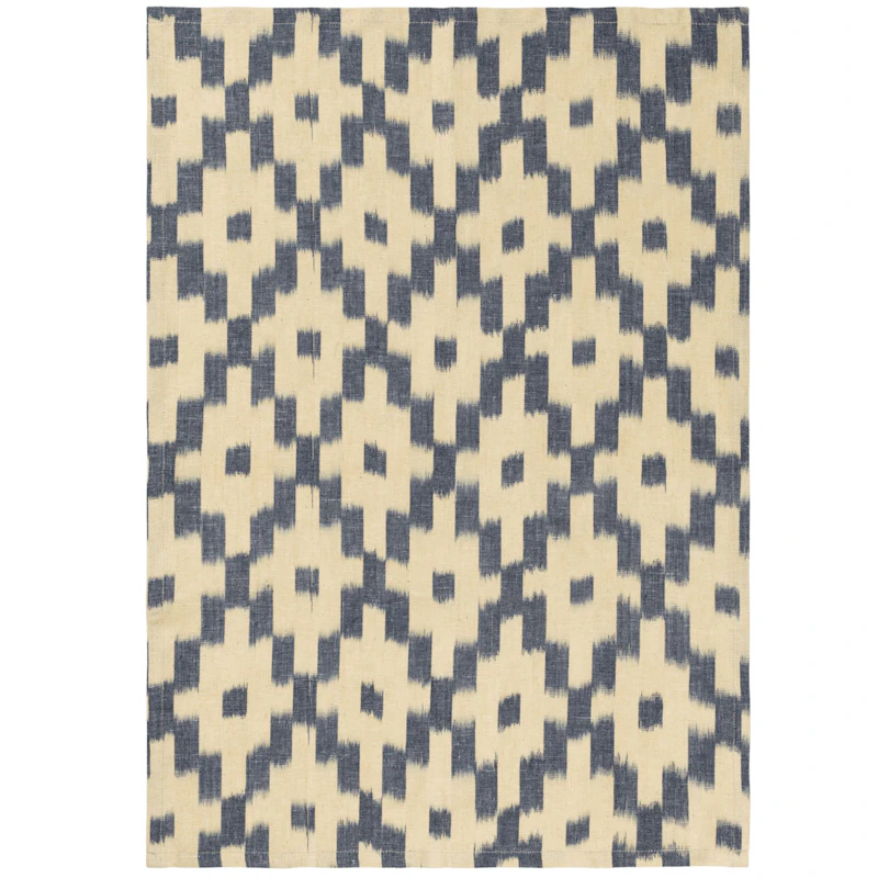 Ikat Keittiöpyyhe 50x70 cm, Ink Blue / Off-