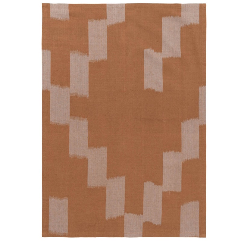 Ikat Keittiöpyyhe 50x70 cm, Mist Blue / Terracotta