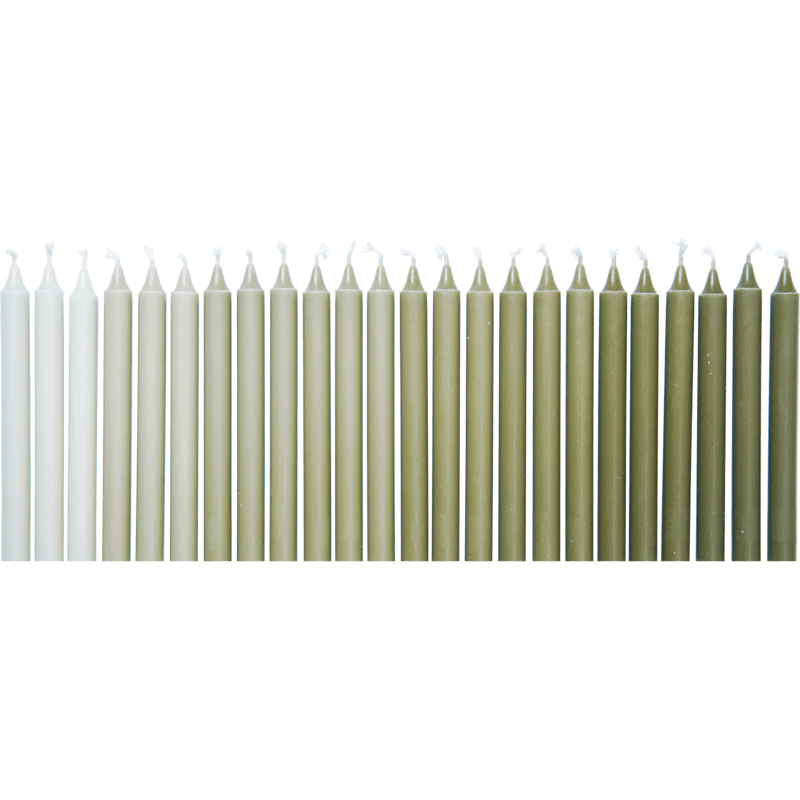 Ombre Kynttilä 24 kpl:n pakkaus, Khaki