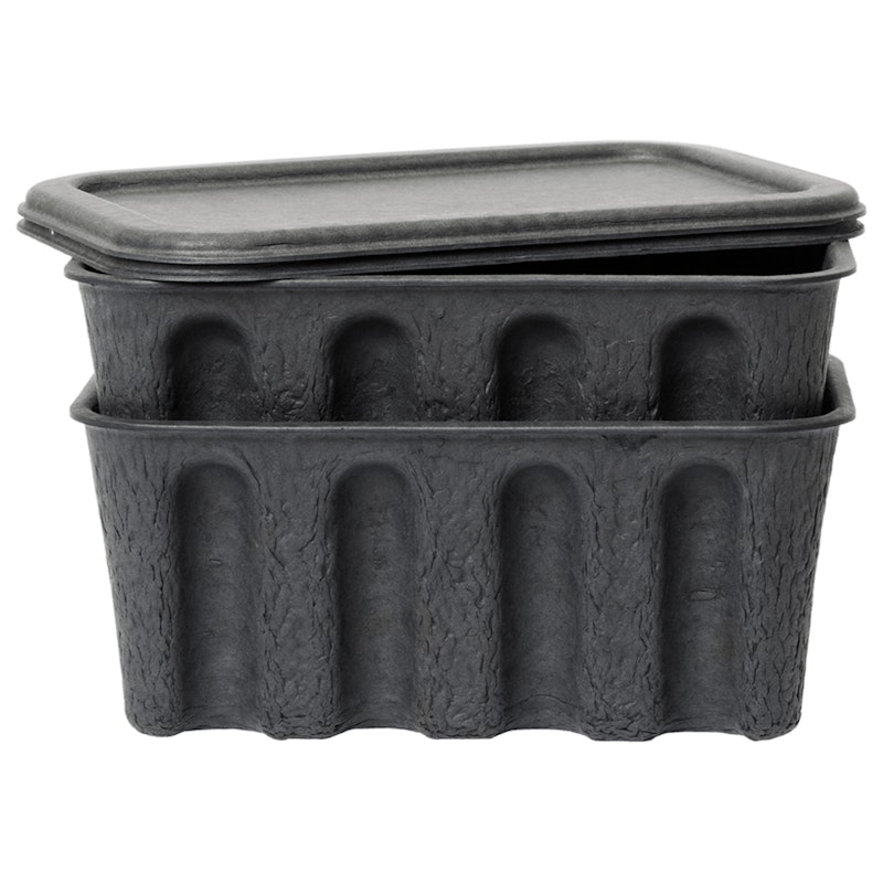 Paper Pulp Laatikot 2 kpl:n pakkaus Pieni, Charcoal