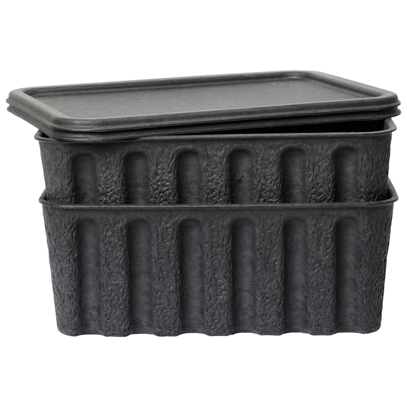 Paper Pulp Laatikot 2 kpl:n pakkaus Suuri, Charcoal
