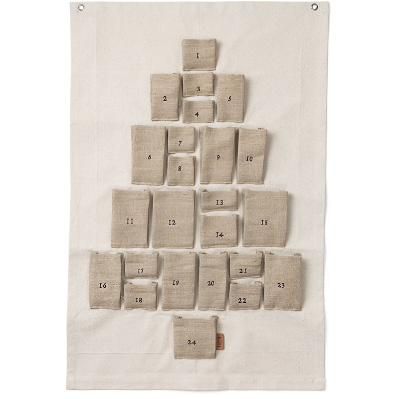 Pine Adventtikalenteri Luonnollinen, 50x69 cm