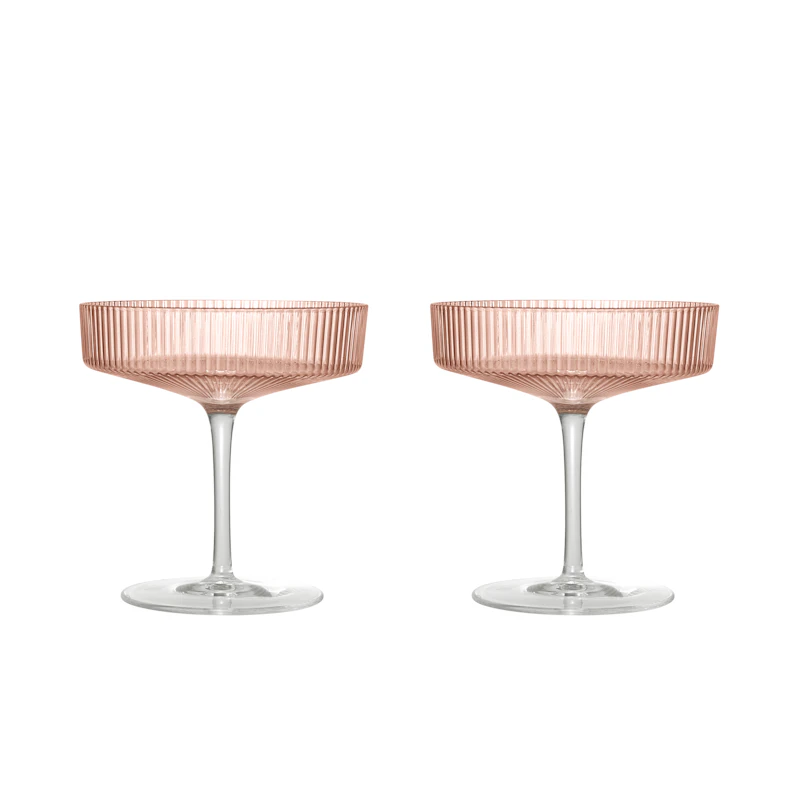 Ripple Coupe-Lasi 2 kpl:n pakkaus, Blush