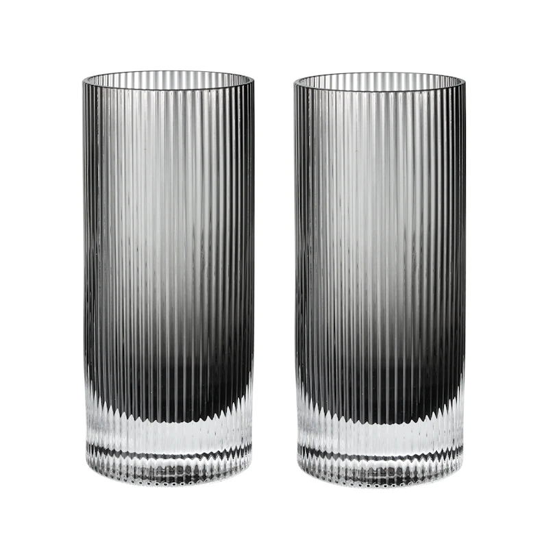 Ripple Highball-Lasi 2 kpl:n pakkaus, Smokey Grey