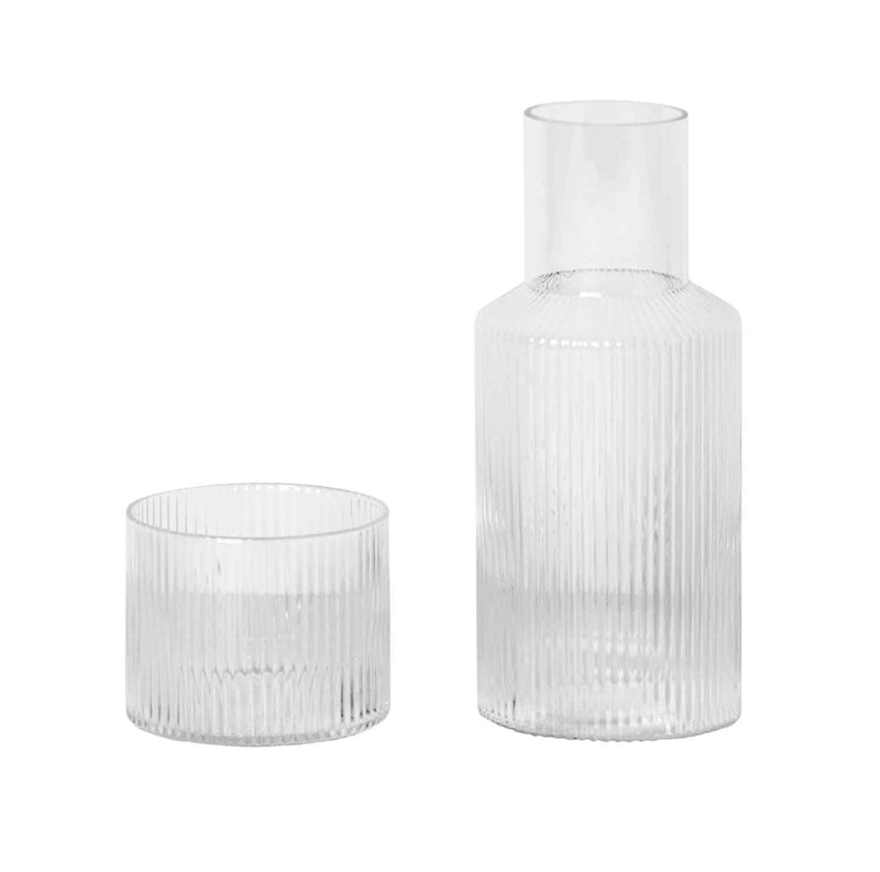 Ripple Small Carafe Set Karahvi Juomalasilla, Kirkas