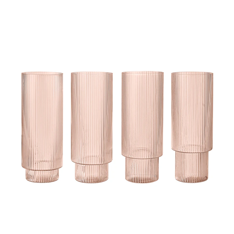 Ripple Longdrink-Lasi 4 kpl:n pakkaus, Blush