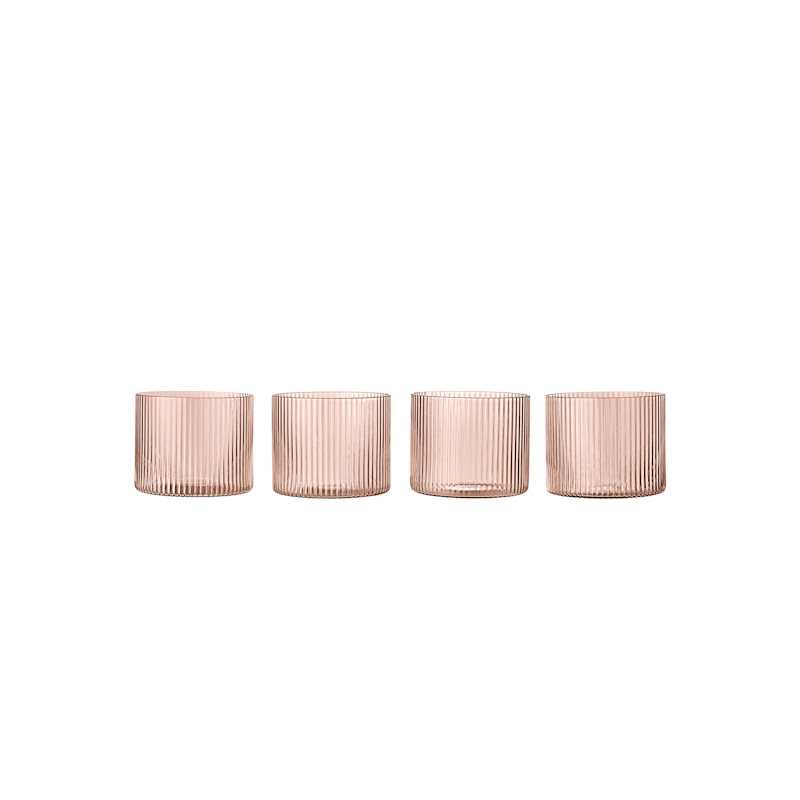 Ripple Juomalasi Low 4 kpl:n pakkaus, Blush