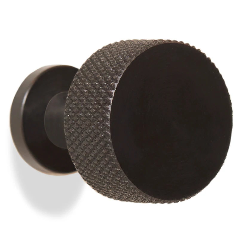 Angle Koukku / Nuppi Ø3 cm, Musta