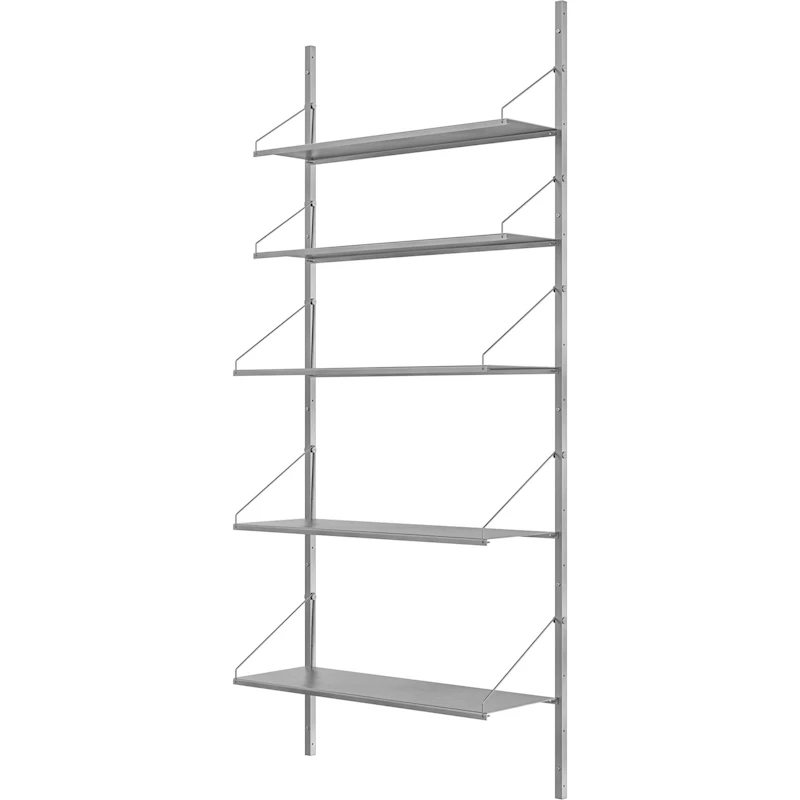 Library Hylly 185x80 cm, Ruostumaton Teräs