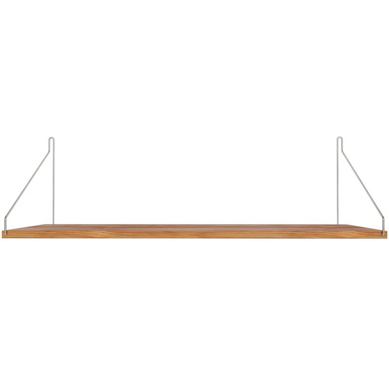Single Hylly 27x80 cm, Oak / Ruostumaton Teräs
