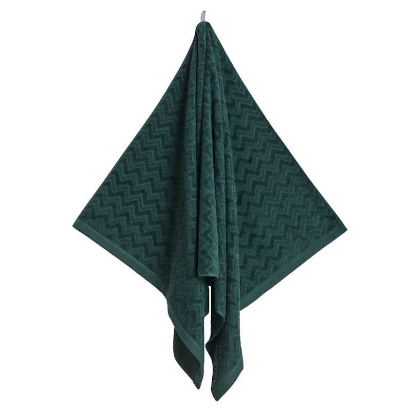 Jacquard Herringbone Pyyhe 50x70 cm, Tartan Green