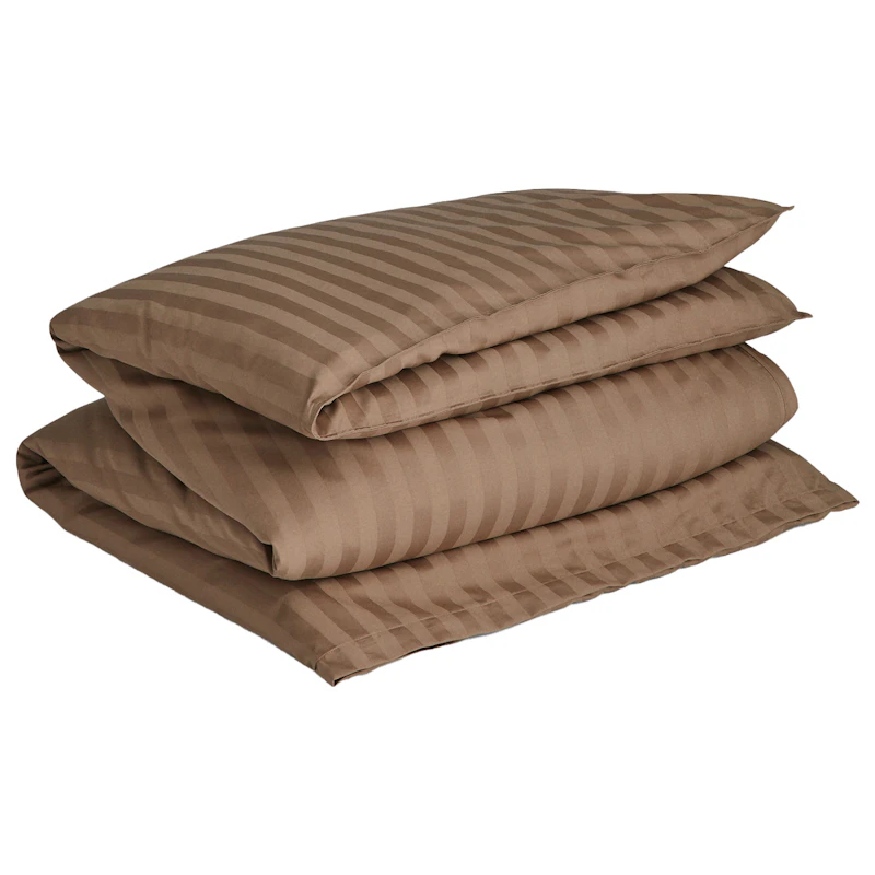 Sateen Stripes Pussilakana 220x220 cm, Taupe Beige