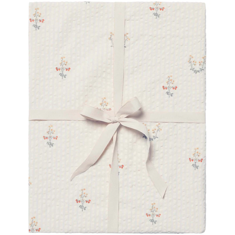 La Fraise Seersucker Fitted Sheet Single, 90x200 cm