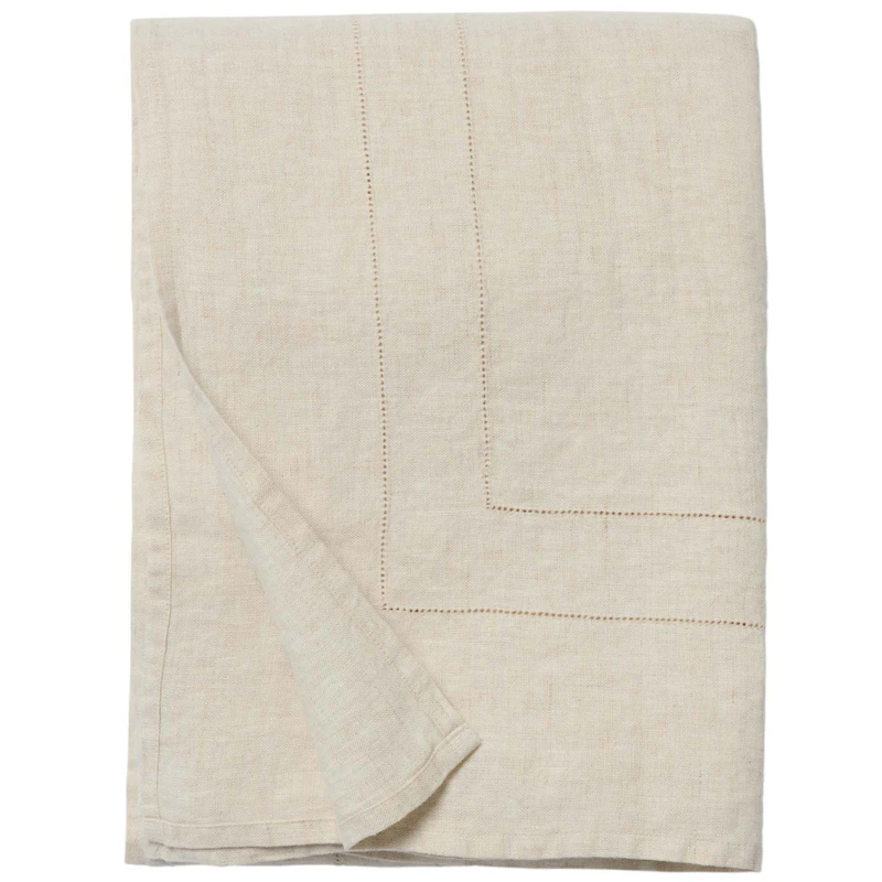 Hemstitched Linen Bedspread, 180x280 cm