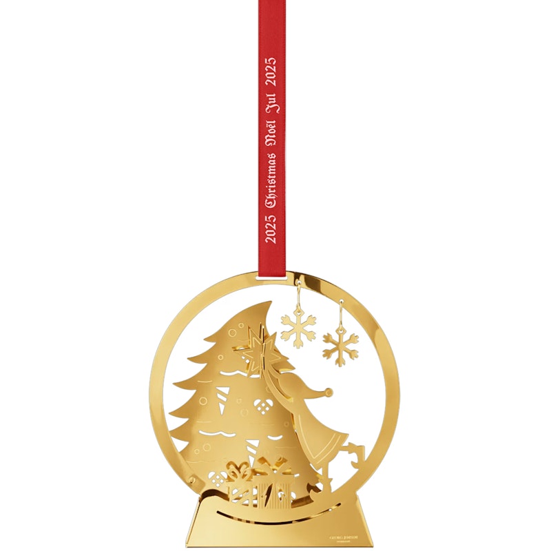 2025 Christmas Mobile Snow Globe, Gold Plated