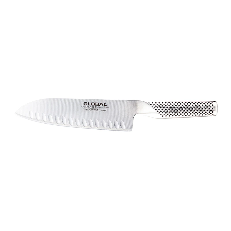 Global G80 Santoku-Veitsi Oliivihiottu 18cm