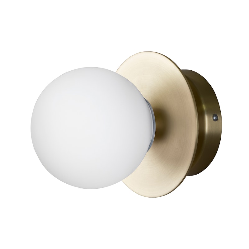 Art Deco Seinä-Kattovalaisin, Brushed Brass / Valkoinen