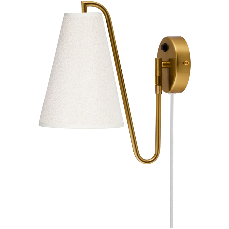 Lou Seinävalaisin, Valkoinen / Brushed Brass