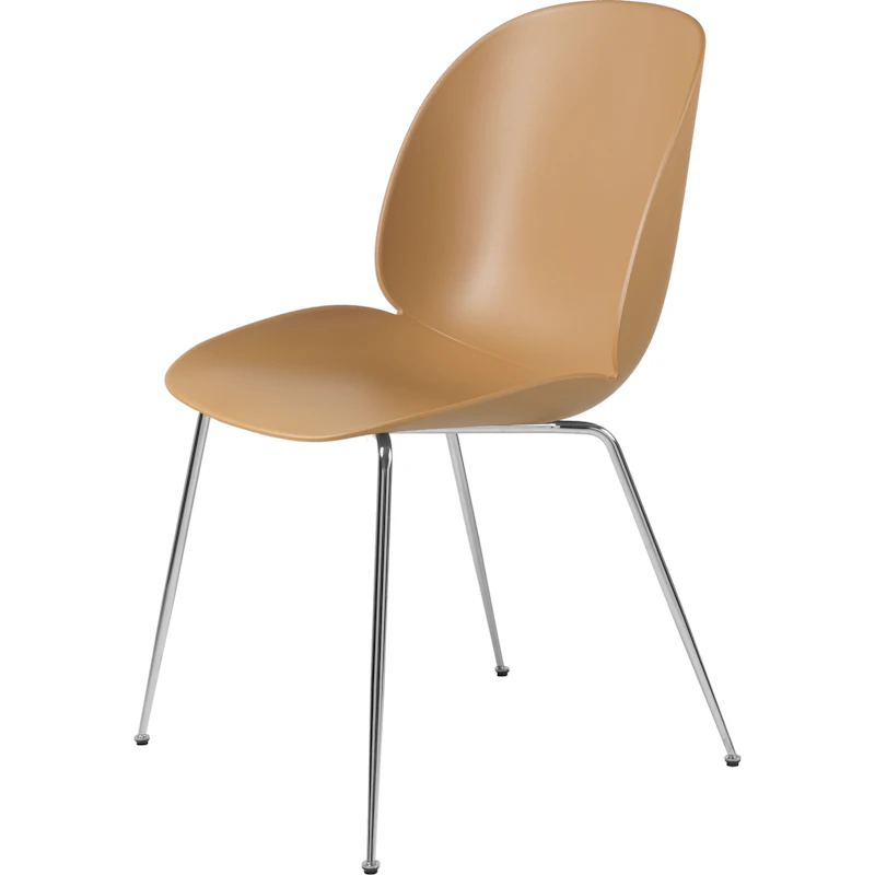 Beetle Tuoli Verhoilematon Conic Base Chrome, Amber Brown
