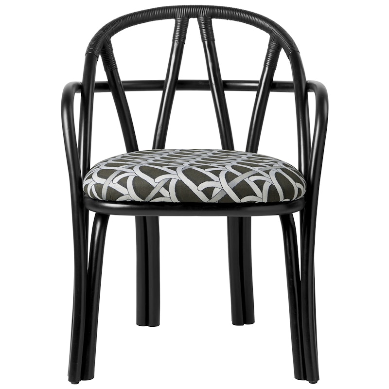 Bistra Käsinojallinen Ruokailutuoli, Ebony / Reales Pattern 003