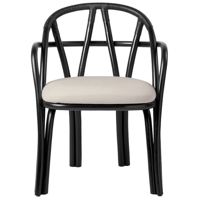 Bistra Käsinojallinen Ruokailutuoli, Ebony / Fustagno 001