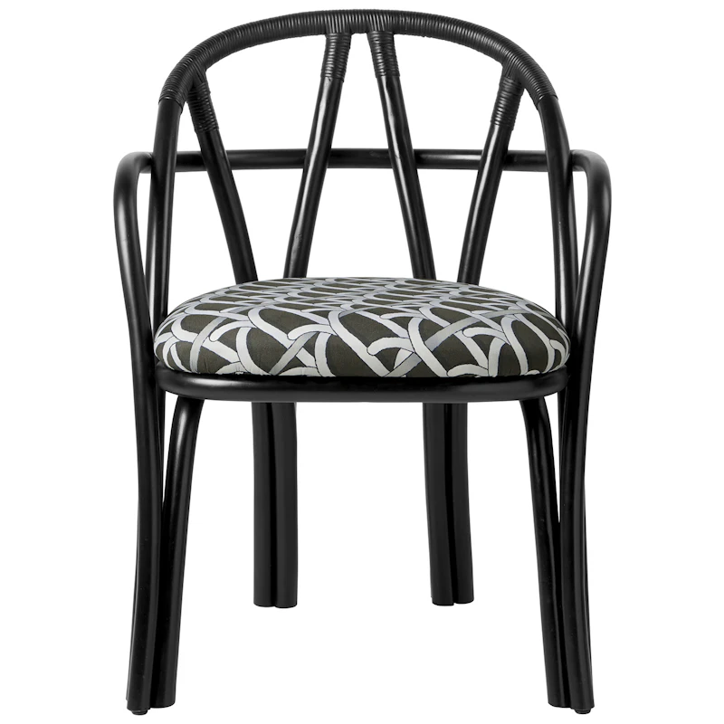 Bistra Käsinojallinen Ruokailutuoli, Ebony / Reales Pattern 003