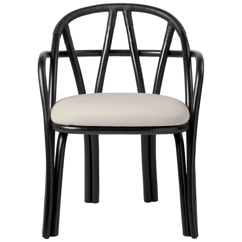 Bistra Käsinojallinen Ruokailutuoli, Ebony / Fustagno 001