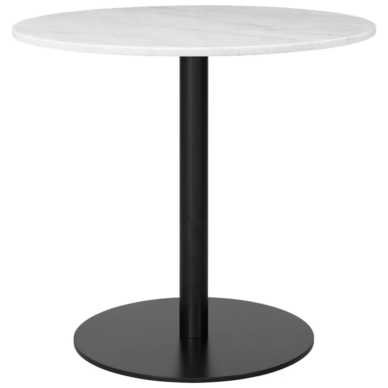 GUBI 1.0 Ruokapöytä Ø80 cm, Carrara-marmorin Värinen