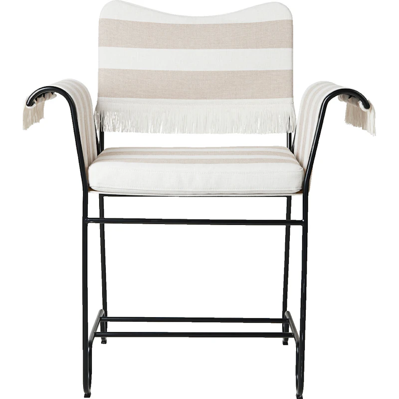 Tropique Ruokapöydän Tuoli Hapsuilla, Classic Black / Leslie Stripe 40