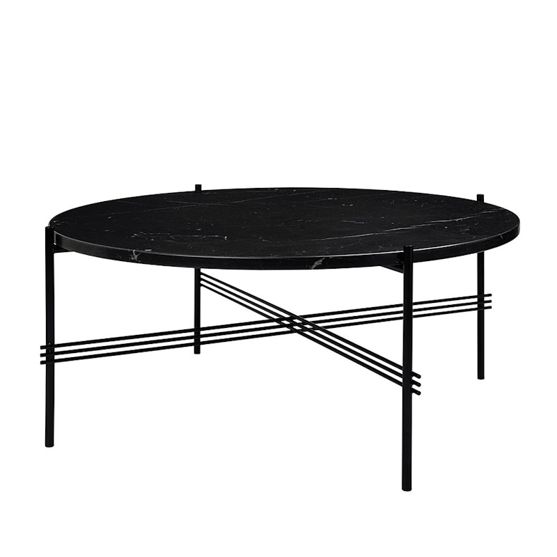 TS Sohvapöytä 80 cm, Musta / Musta Marquinamarmori