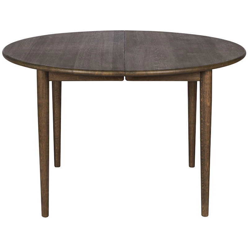 893 Ruokapöytä Pidennettävä Ø120 cm, Savustettu Tammi