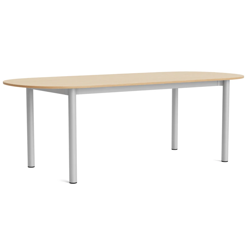 Annex Pöytä Soikea 95x220 cm, Alumiini / Lakattu Tammi
