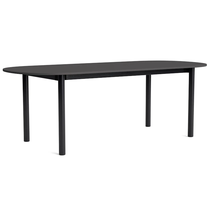 Annex Pöytä Soikea 95x220 cm, Alumiini Tummanharmaa / Musta Tammi