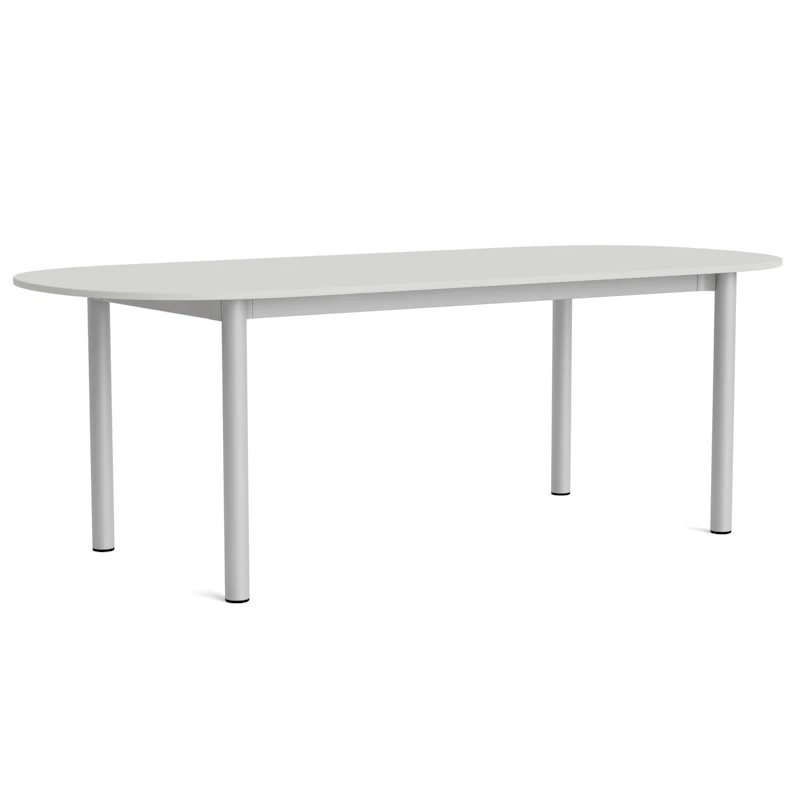 Annex Pöytä Soikea 95x220 cm, Alumiini / Linoleumi Sky Grey
