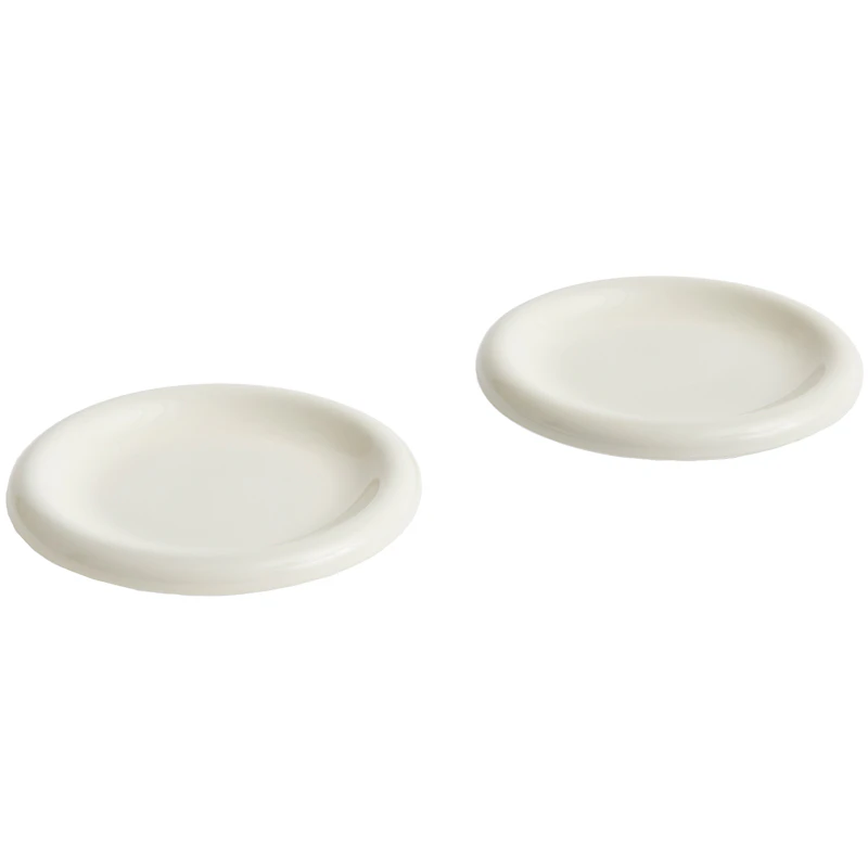 Barro Plate Set of 2 Ø18 cm, Luonnonvalkoiset