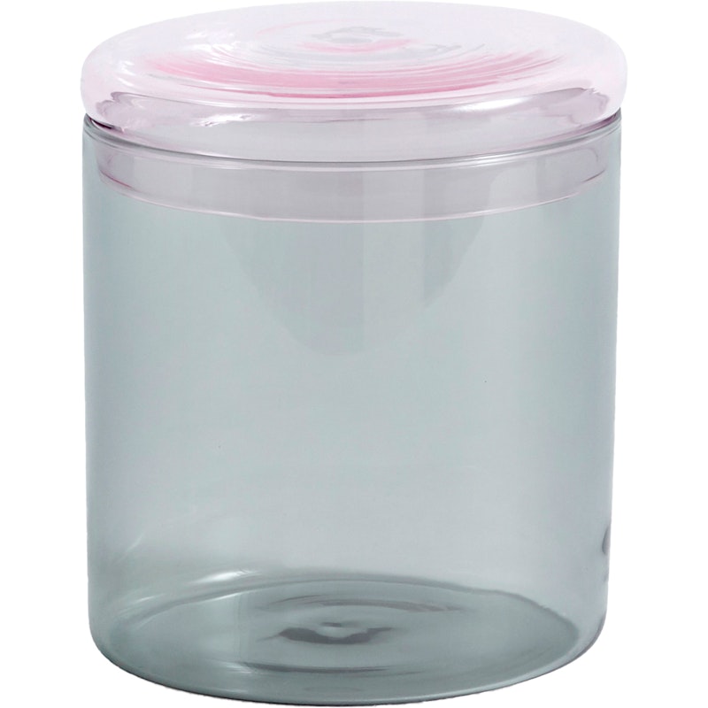 Borosilicate Purkki L Ø12x13,5 cm, Harmaa/Light Pink