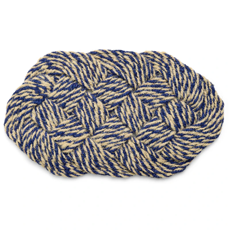 Coco Ovimatto Swirl 40x80 cm, Blue / Luonnonvalkoinen