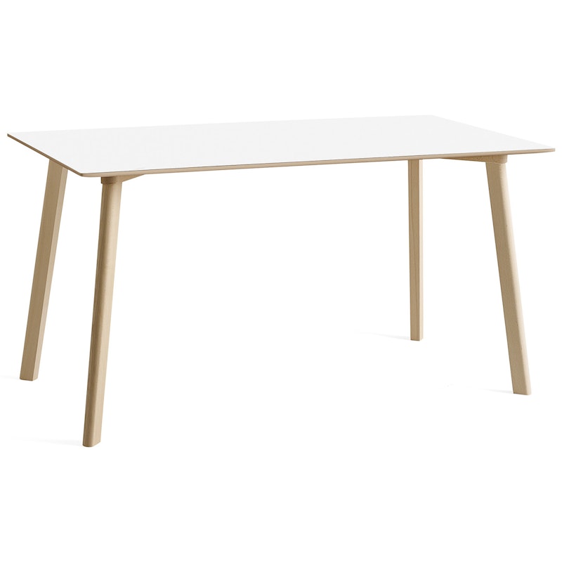 CPH Deux 210 2.0 Pöytä 75x140 cm, Pearl White / Käsittelemätön Pyökki