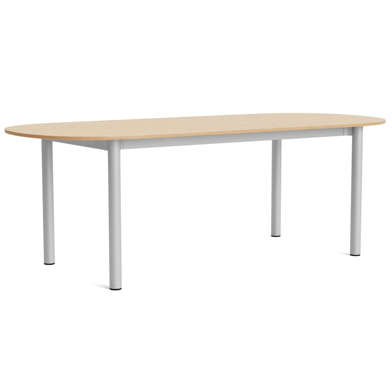 Annex Pöytä Soikea 95x220 cm, Alumiini / Lakattu Tammi